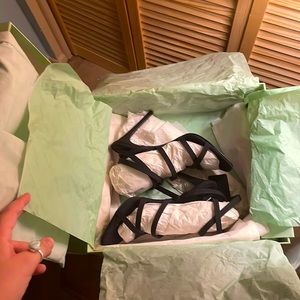 Off-White Black Satin ‘Zip-Tie’ Heels Size US 8.5